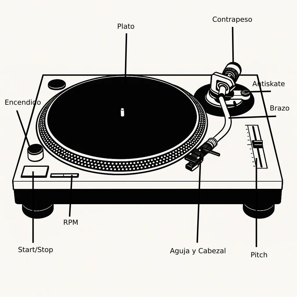 Partes de un tocadiscos